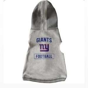 NWT Pet NY Giants Football Hoodie Velcro Sweatshirt Dog Cat Heather Gray S Small